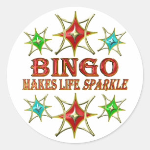BINGO EXTRAVAGANT STARS RUNDER AUFKLEBER