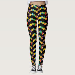 Bingo Farbiger Kreis mit goldenen Buchstaben Leggings