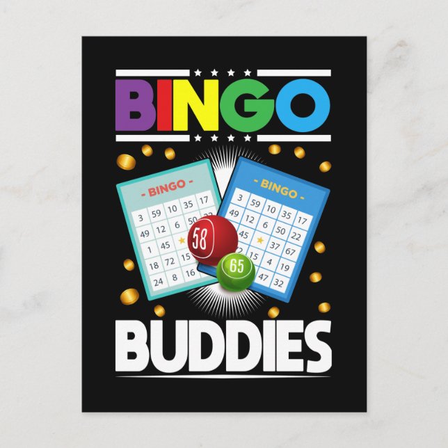 Bingo Friends Men Funny Bingo Player Postkarte (Vorderseite)