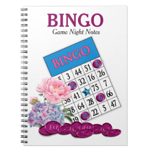 Bingo Game Night Notes Rosa Blume Notizblock