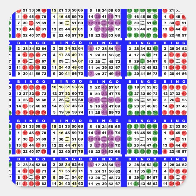 Bingo Game Patterns Large Grid Quadratischer Aufkleber (Vorderseite)