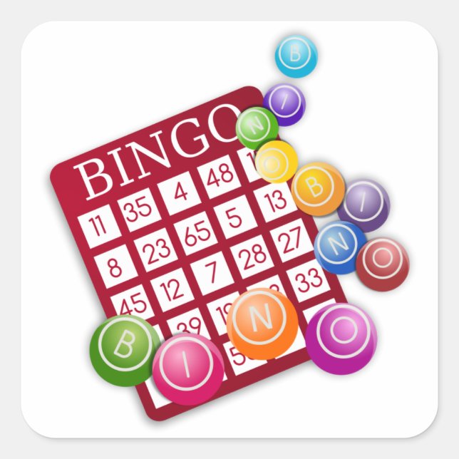 Bingo Game Quadratischer Aufkleber (Vorderseite)