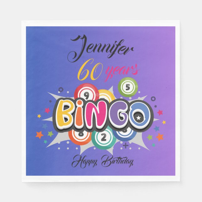 BINGO Geburtstagsfeier  Serviette (Vorderseite)