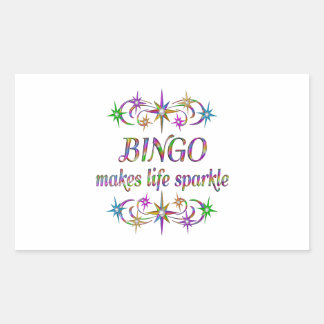 Bingo Glitzern Rechteckiger Aufkleber