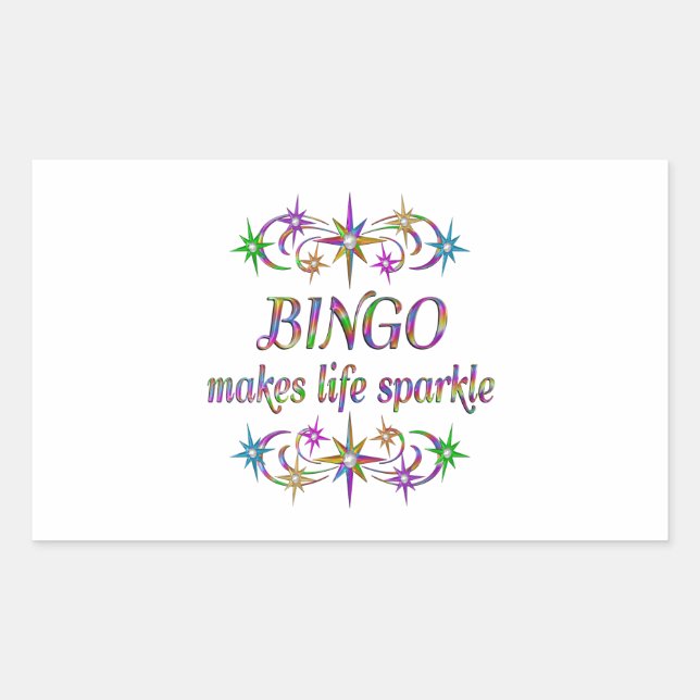 Bingo Glitzern Rechteckiger Aufkleber (Vorderseite)