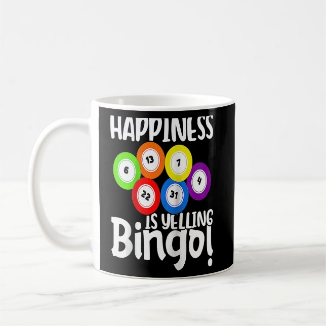 Bingo Glück ist das Gelingen von Bingo Raglan Base Kaffeetasse (Links)