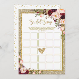 Bingo Gold Glitzer Marsala Showspiel Einladung