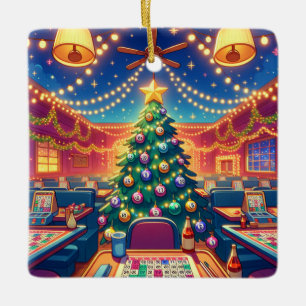 Bingo Hall Weihnachtsbaum mit Bingo Balls Keramikornament