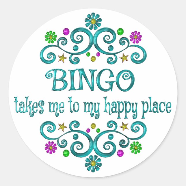 Bingo Happy Place Runder Aufkleber (Vorderseite)