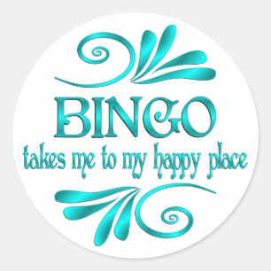 Bingo Happy Place Runder Aufkleber