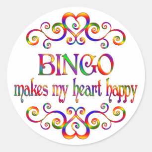 Bingo Heart Happy Runder Aufkleber