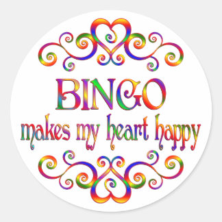 Bingo Heart Happy Runder Aufkleber