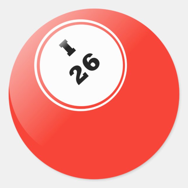 Bingo-I-26-Aufkleber Runder Aufkleber (Vorderseite)