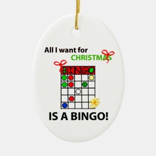 BINGO I wollen ein Bingo für Weihnachten Keramik Ornament
