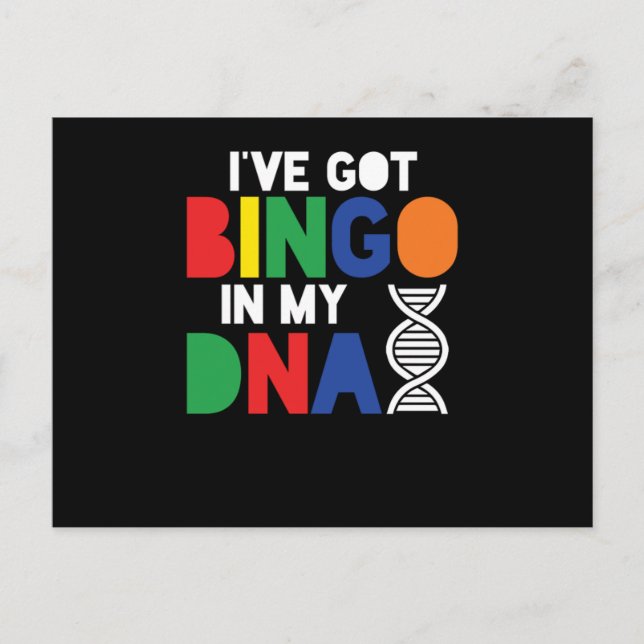 Bingo In My DNA Lucky Game Gambling Player Gift Postkarte (Vorderseite)