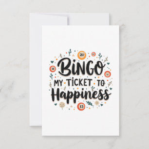 Bingo ist mein Ticket zum Glück Funny Bingo Game Dankeskarte