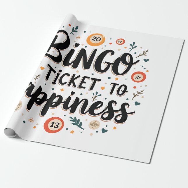 Bingo ist mein Ticket zum Glück Funny Bingo Game Geschenkpapier (Ungerollt)
