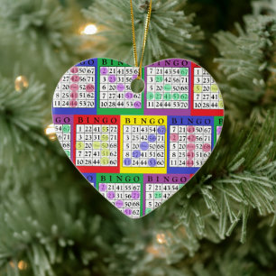 BINGO-Karte   BINGO Lover's Geschenk Weihnachten Keramik Ornament