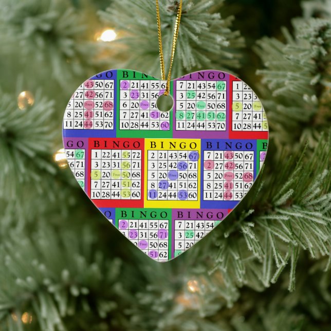 BINGO-Karte | BINGO Lover's Geschenk Weihnachten Keramik Ornament (Baum)
