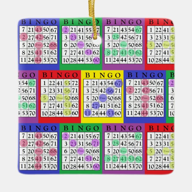 BINGO-Karte | BINGO Lover's Geschenk Weihnachten Keramikornament (Vorderseite)