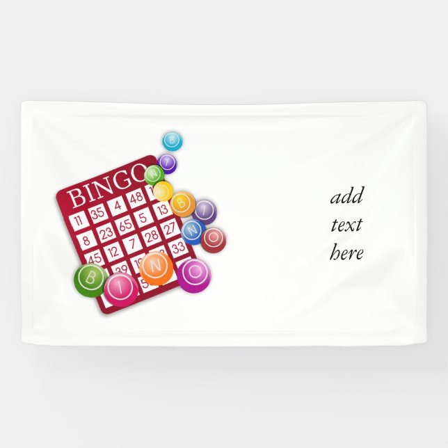 BINGO-Karte mit BINGO-Balls Banner (Horizontal)