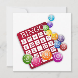 BINGO-Karte mit BINGO-Balls Einladung