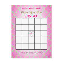 Bingo-Karte | rosa Quatrefoil