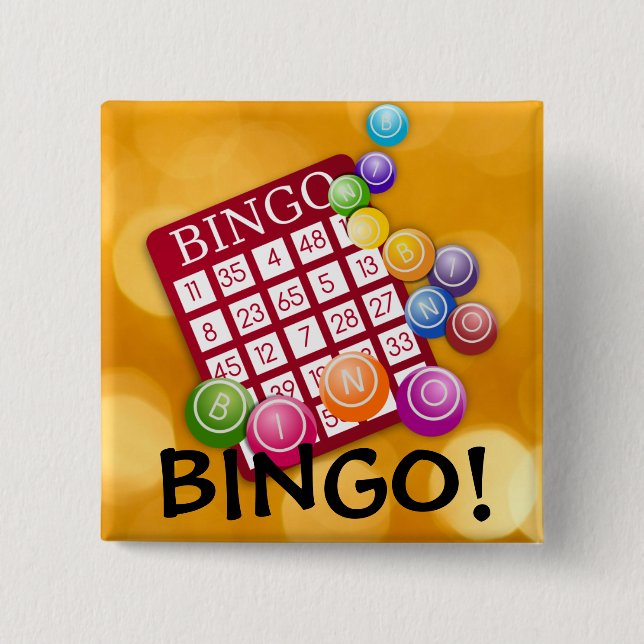 Bingo! Karte und bunte Chips Button (Vorderseite)