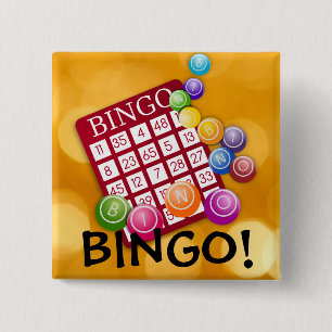 Bingo! Karte und bunte Chips Button