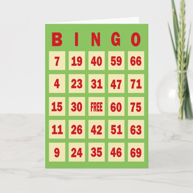 Bingo-Karten-Gruß-Karte Karte (Vorderseite)