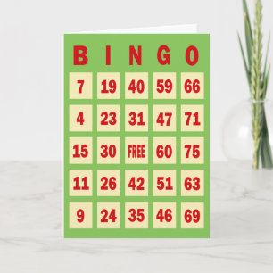 Bingo-Karten-Gruß-Karte Karte