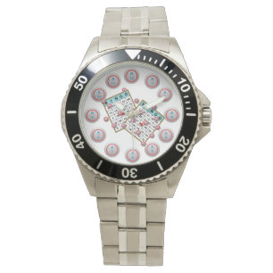 Bingo-Karten und Bälle Armbanduhr