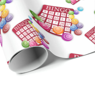 Bingo-Karten und Bingo-Bälle Geschenkpapier
