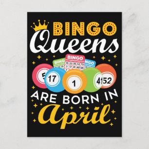 Bingo Königinnen werden im April geboren Geburtsta Postkarte