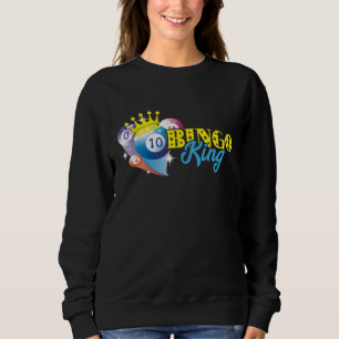 Bingo-Kugeln Bingo-König Krone Glücklicher Bingo-S Sweatshirt
