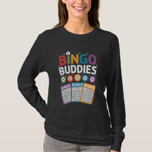 Bingo-Kumpels Lustiges Farbige Spiel Nacht Design T-Shirt