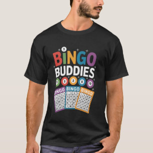 Bingo-Kumpels Lustiges Farbige Spiel Nacht Design T-Shirt