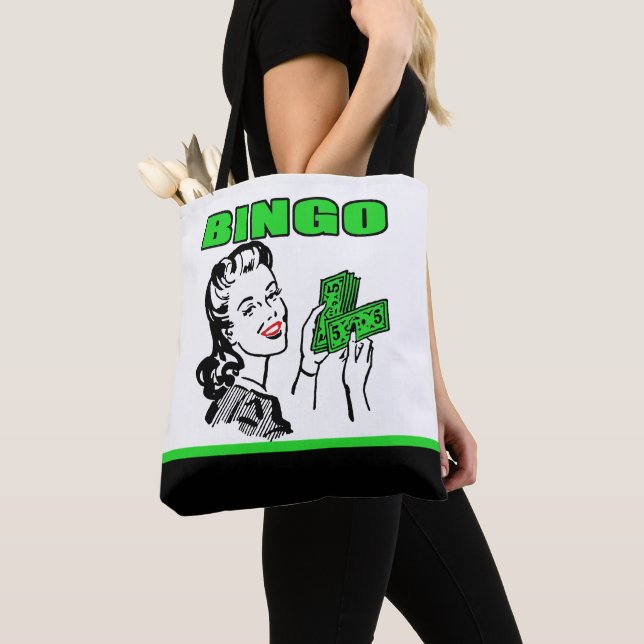 Bingo Lady mit Geldtasche (Von Nahem)