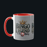 Bingo Legend Crowned in Gold Retro Typography Gray Tasse<br><div class="desc">Celebrate your love for bingo with this bold and regal design featuring the phrase "Bingo Legend in the Making" in striking retro typography, topped with an ornate golden crown. The deep, rich hues and vintage aesthetic give this artwork a timeless appeal, perfect for those who enjoy the thrill of the...</div>