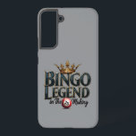 Bingo Legend Crowned in Gold Retro Typography Samsung Galaxy Hülle<br><div class="desc">Celebrate your love for bingo with this bold and regal design featuring the phrase "Bingo Legend in the Making" in striking retro typography, topped with an ornate golden crown. The deep, rich hues and vintage aesthetic give this artwork a timeless appeal, perfect for those who enjoy the thrill of the...</div>