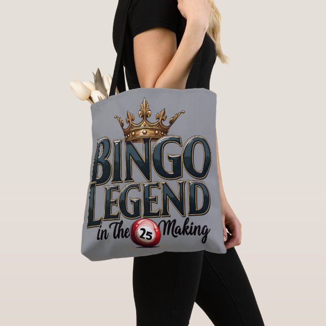 Bingo-Legende in goldener Retro-Typographie gekrön (Von Nahem)