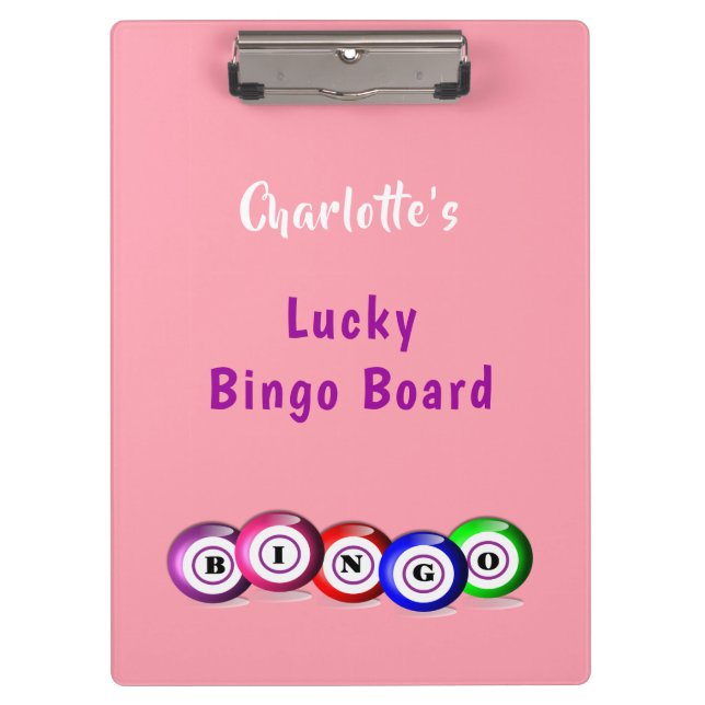 Bingo Lovers Personalisiert Lucky Bingo Bingo Klemmbrett (Vorderseite)