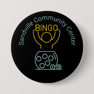 Bingo Night Neon Line Art individuell anpassbar  Button