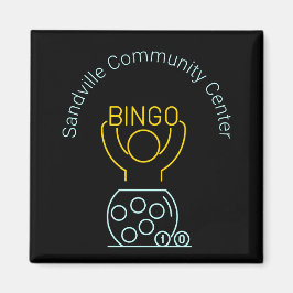 Bingo Night Neon Line Art individuell anpassbar Magnet