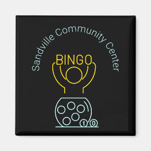 Bingo Night Neon Line Art individuell anpassbar Magnet