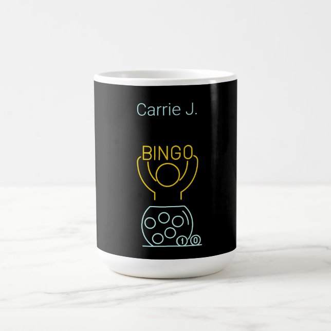 Bingo Night Neon Line Art Personalisiert Kaffeetasse (Mittel)