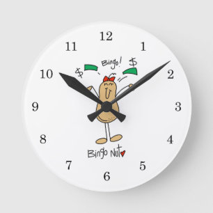 Bingo-Nuss-T-Shirts und Geschenke Runde Wanduhr
