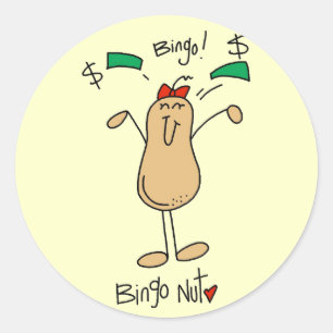Bingo Nut Tshirts und Geschenke Runder Aufkleber
