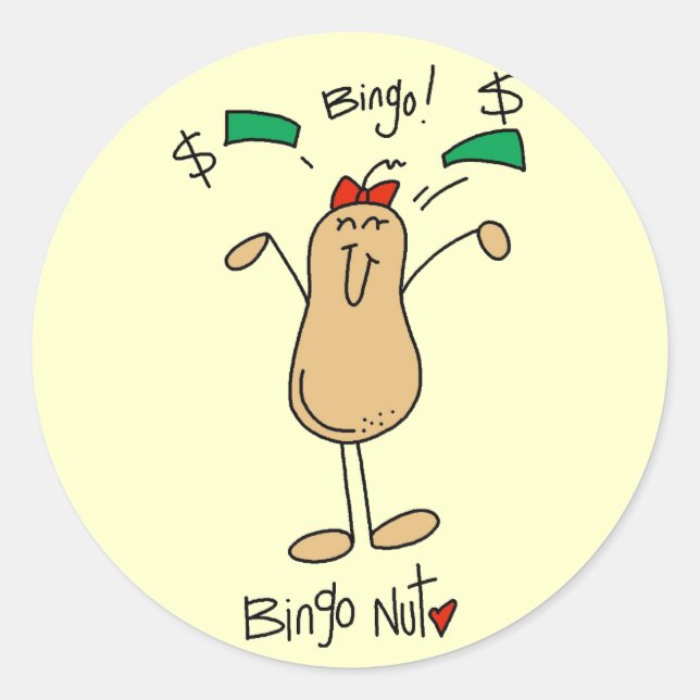 Bingo Nut Tshirts und Geschenke Runder Aufkleber (Vorderseite)