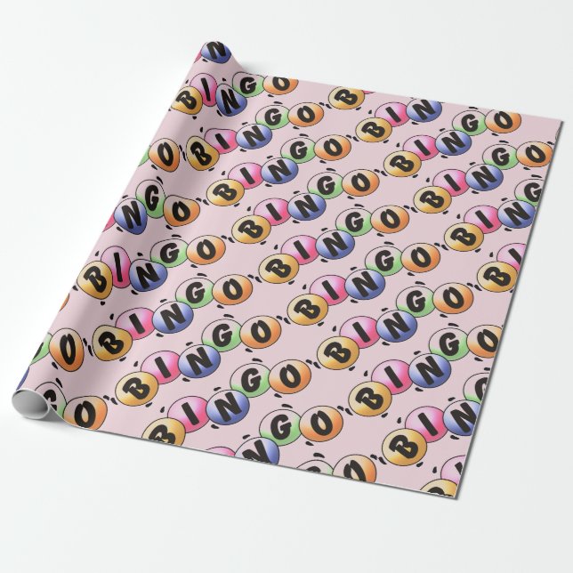 Bingo Pale Pink Wrapping Paper Geschenkpapier (Ungerollt)